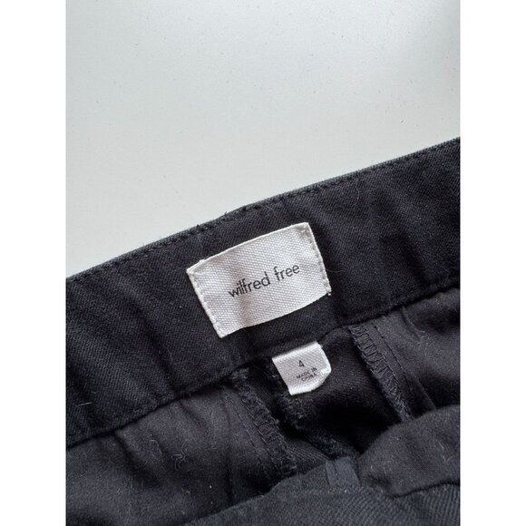 Aritzia WILFRED FREE Como Black Cotton Sateen Low Rise Chino Pants, Size 4 - Picture 7 of 13